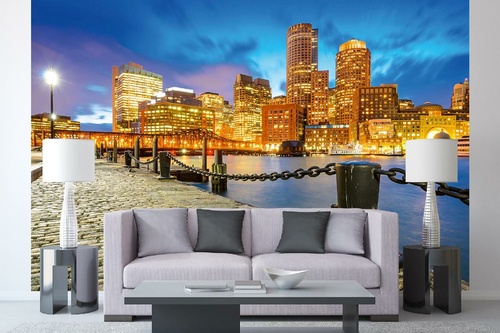 Vlies Fototapete - Boston Panorama 375 x 250 cm